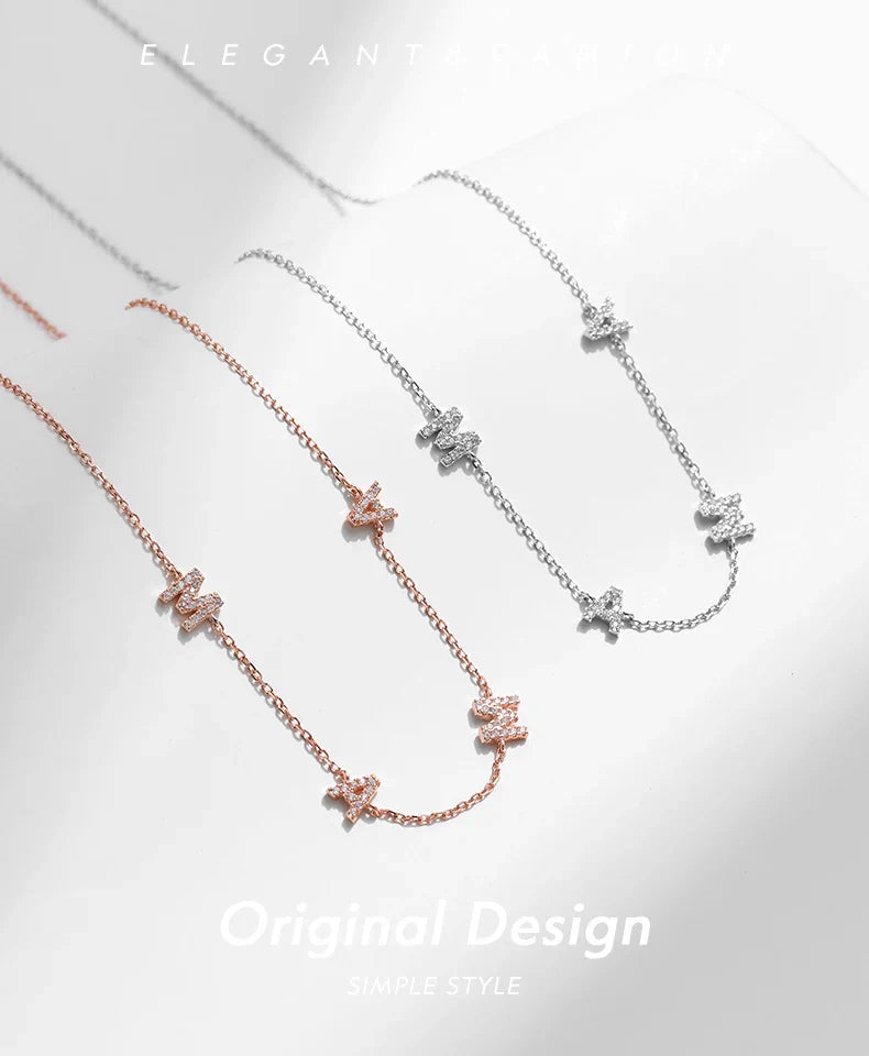 925 Sterling Silver Classic Letters MAMA Pendant Necklaces Rose Gold Color Link Chain For Women Jewelry Christmas Gifts