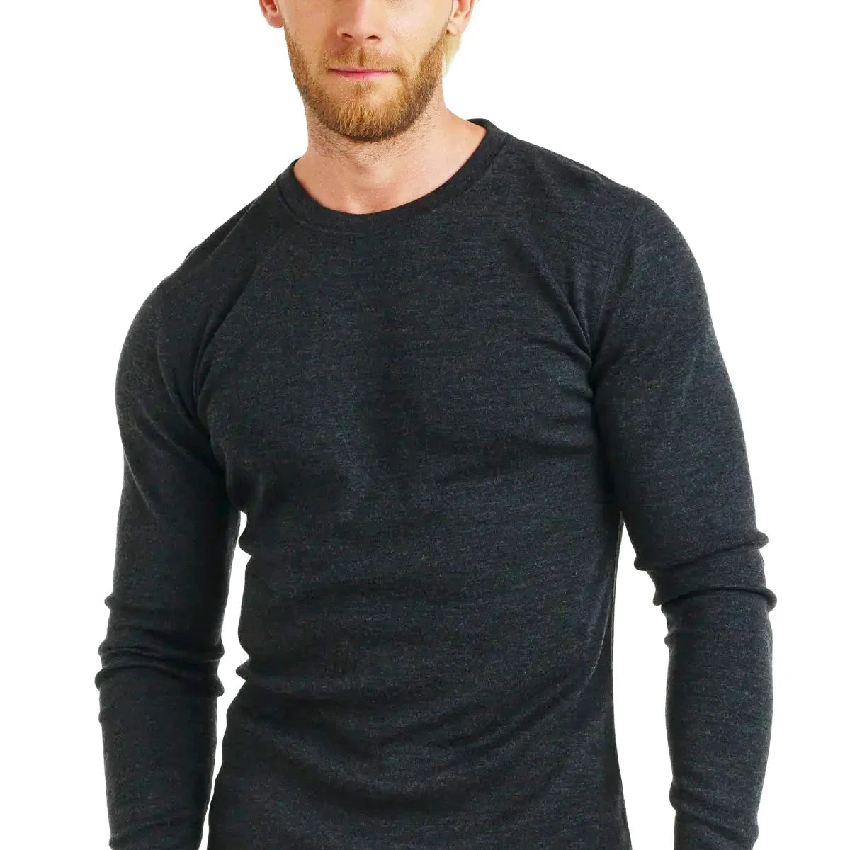 100% Merino Wool men long sleeve T Shirt Thermal Base Laye Wool Shirt 200gsm Wicking Breathable Anti-Odor