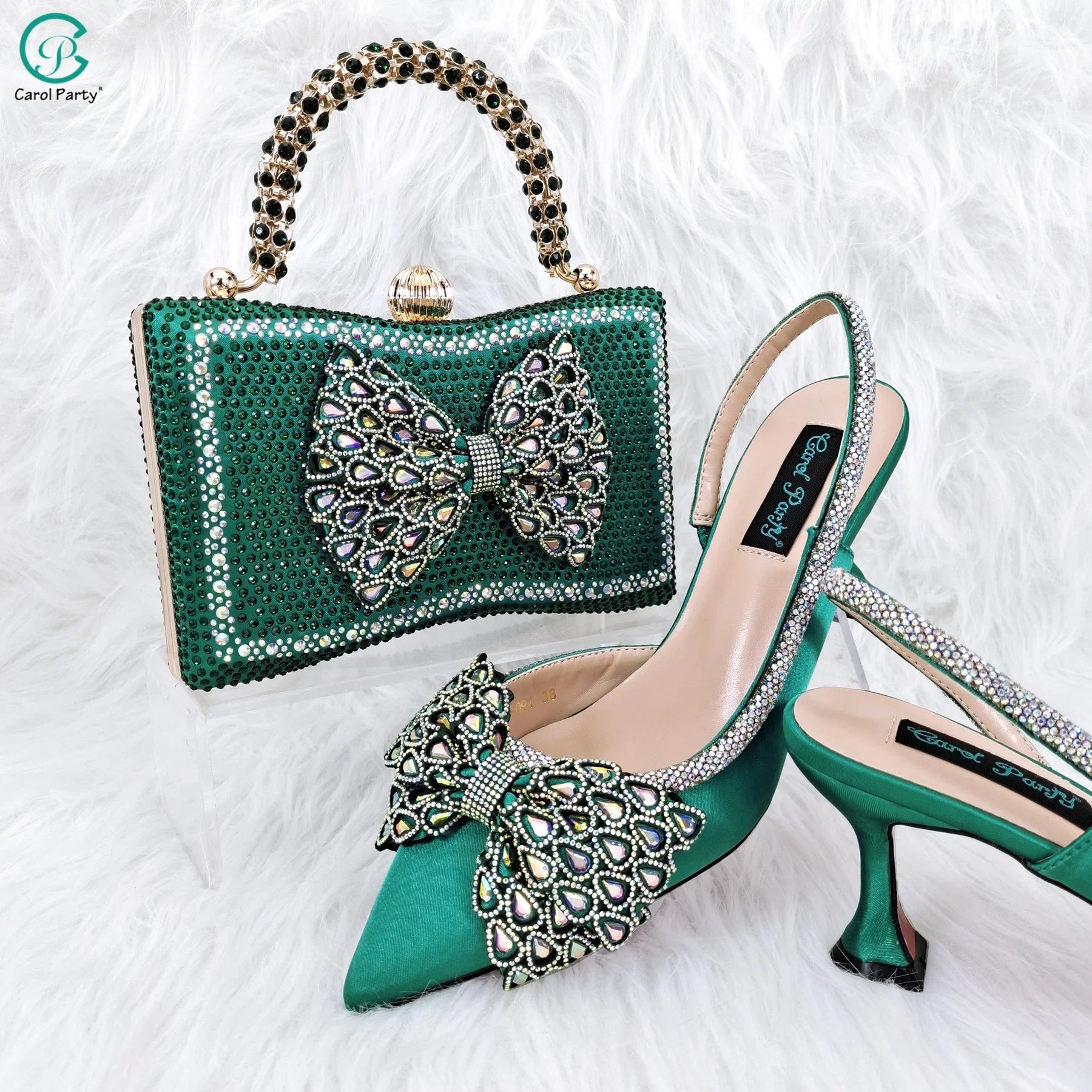 princess style  Young Girl Rhinestone-encrusted Bag & Comfortable  High Heels