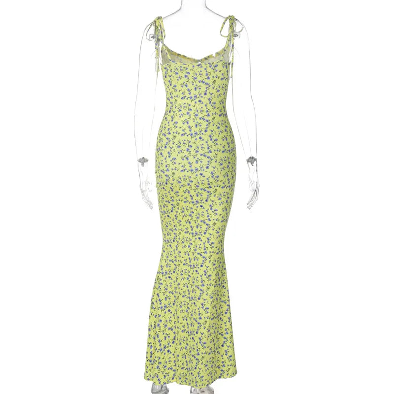 Women Elegant Floral Beach Vacation Bodycon Streetwear Long Dress 2026 Summer Clothes Wholesale Items For Business