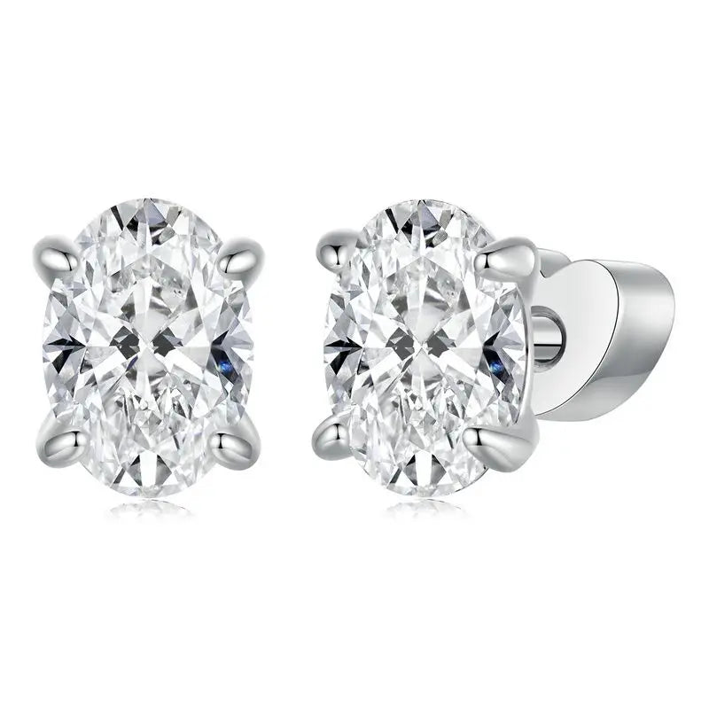925 Sterling Silver Animals Cute Paws Rainbow Stud Earrings For Women Heart Oval Flower Zircon Crab Ear Studs Jewelry Gift