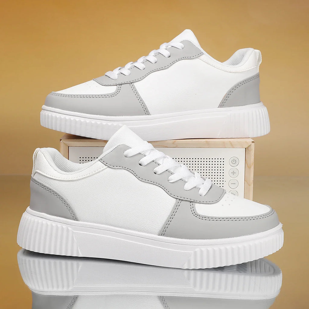 Men's Colorblock Casual Sneakers Perforated Leather Court Sneakers