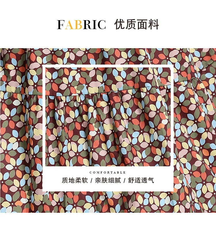 2024 Autumn New Women's European and American Versatile Waist and Slimming Letter Positioning Printed Dress A-line Long Dress