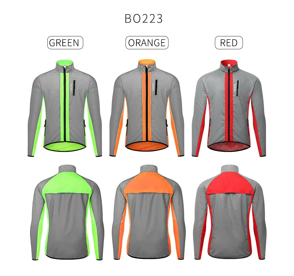 Reflective Cycling Jacket Winter Autumn Bicycle Windbreaker Bike Soft Windproof Waterproof Motorbike Jacket Men Coat