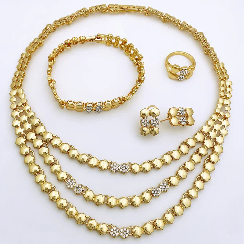 Gold Color Jewelry Sets For Women Necklace Sets For Women bijoux de mode ensembles de bijoux