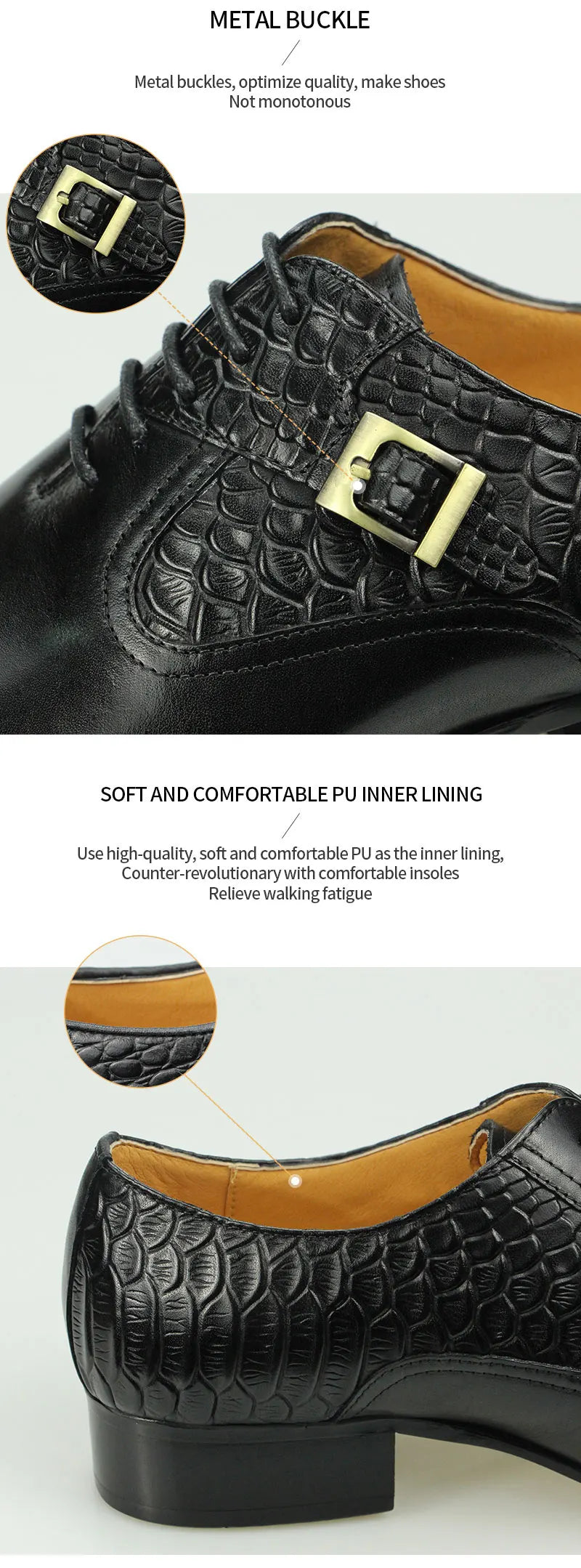 Newest High-end Leather Shoes Dress Oxford Brogue Wedding Party Formal Shoe for Men Lace Up Luxury Fashion Leather Metal Buckle