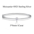 Certified 1CT Pear Cut Moissanite Bangles S925 Silver Solitaire Lab Diamond Bracelet for Women Fine Party Wedding Jewelry