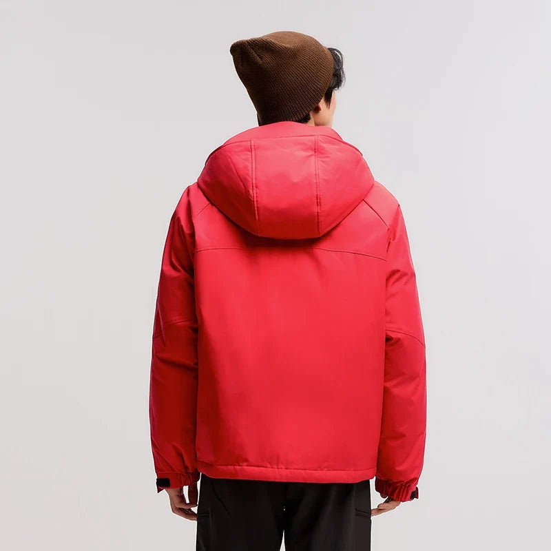 Down Jacket Men Mid-Length 2026 Winter New RainproofStain-ResistantOil-Proof Windproof Loose Hooded Versatile Down Jacket