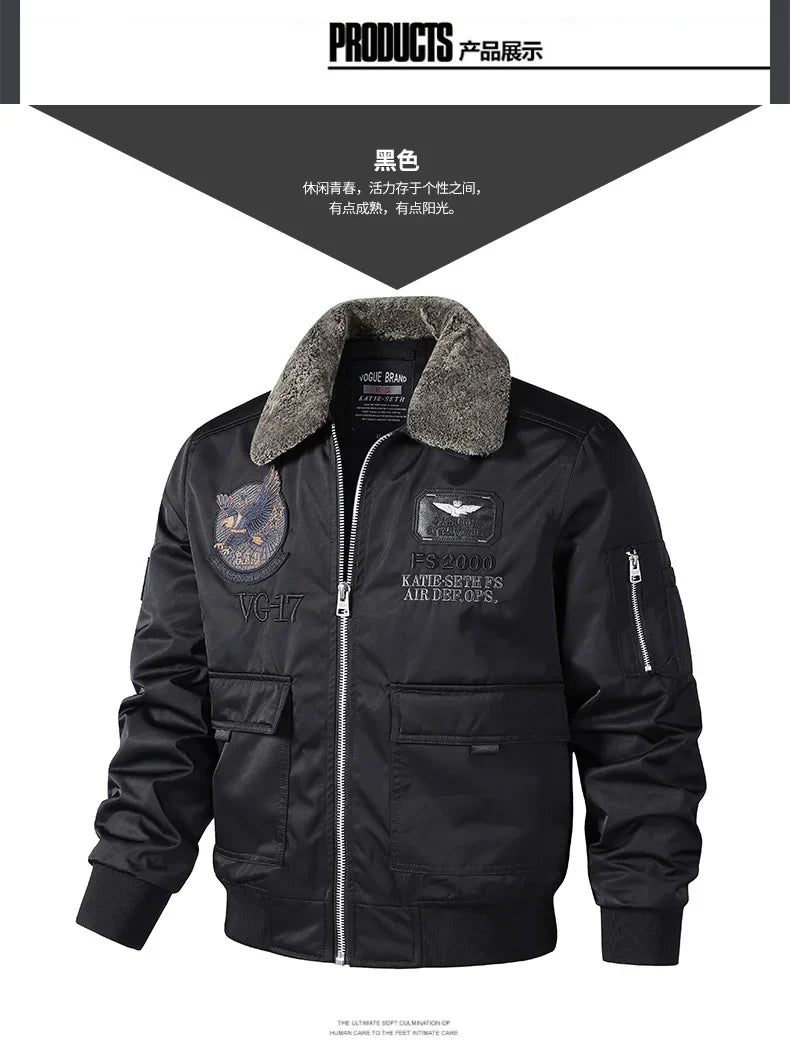 men's autumn winter thickened baseball uniform trendy coat Men's military fan jacket men MA-1 american overalls pilot jacket