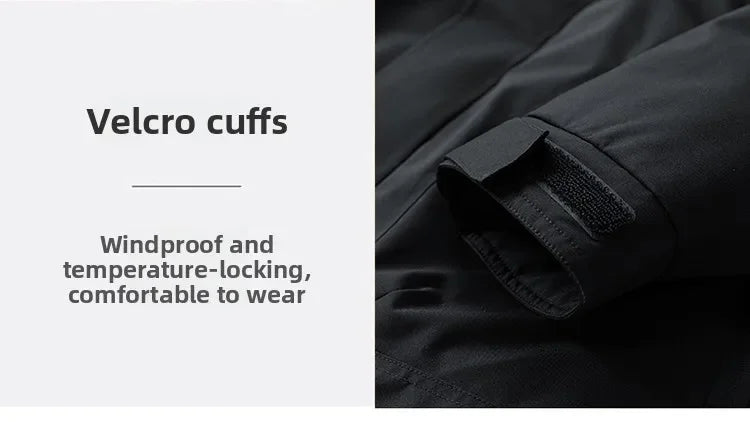 Thick Padded Waterproof Jacket Men Outdoor Softshell Zip Up Hooded Jacket Windbreaker Hiking Camping Coat Autumn Winter Overcoat