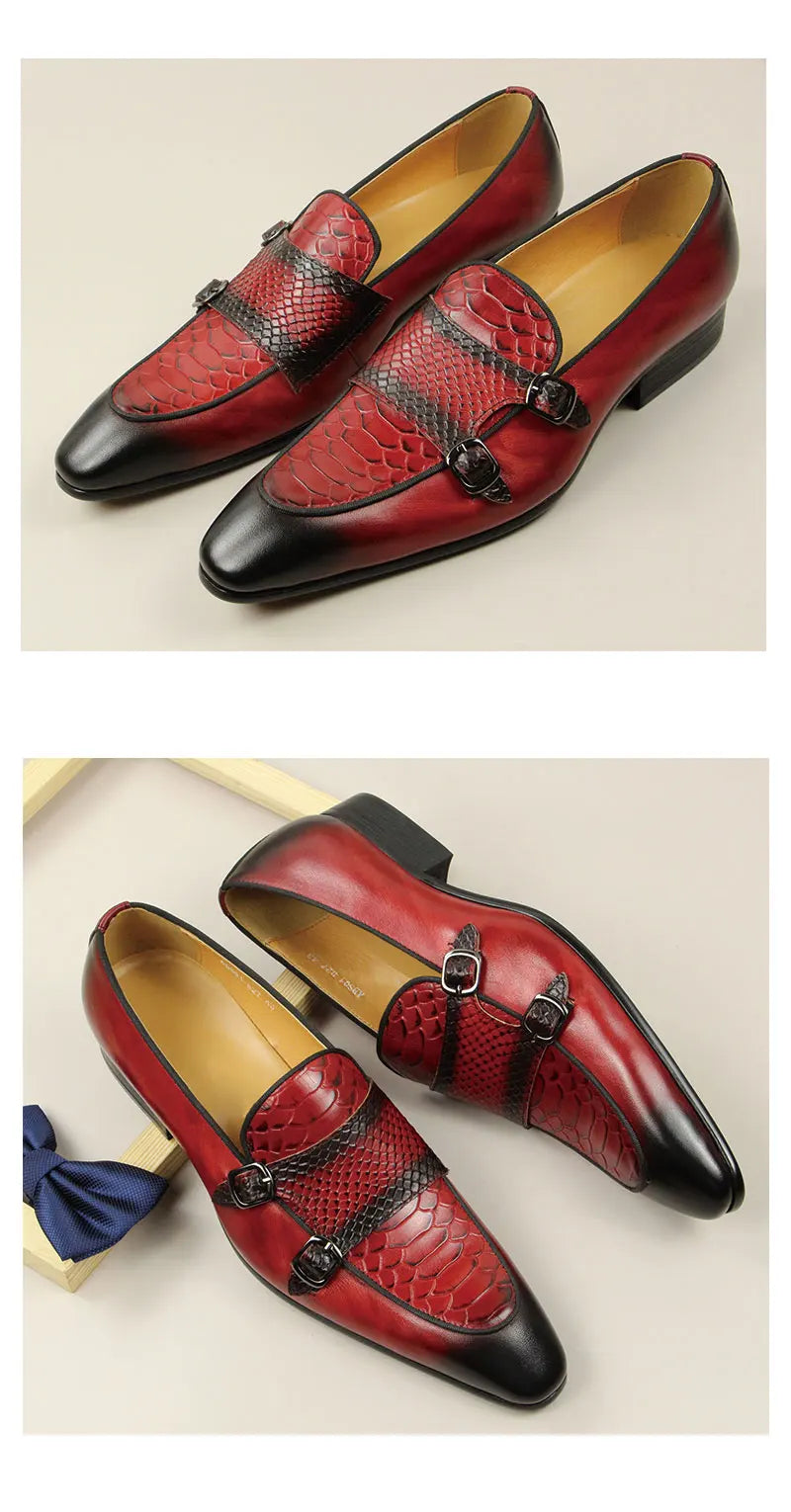 New Summer Pointed Toe Crocodile Print Loafers Leather Shoes for Men's Classic Casual Fashion Wedding Luxury Leather Shoes Gift
