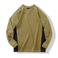 Insulated Patchwork Striped Sweatshirt with Contrast Details Unisex, Loose-fitting Spring and Autumn Undershirt.