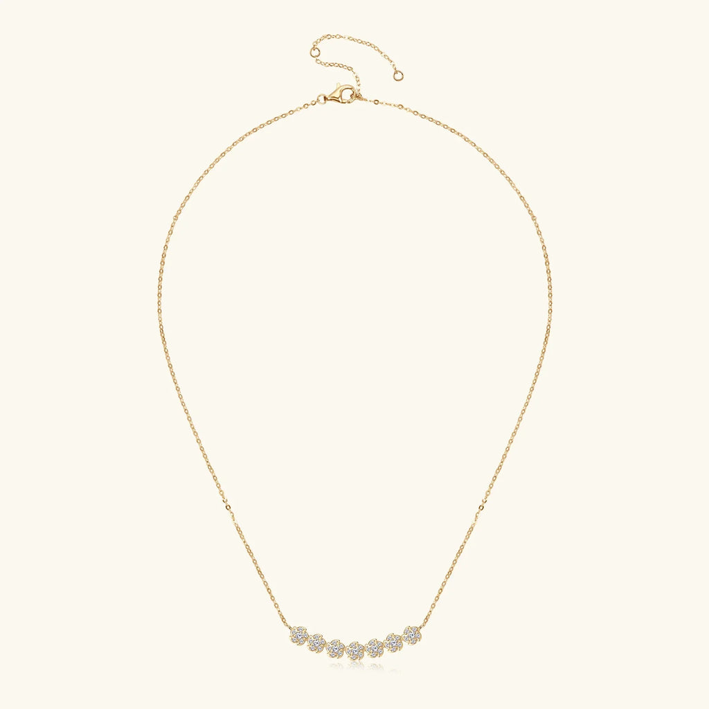 Moissanite Diamond Necklaces for Women, Dainty 14k Gold/925 Sterling Silver Choker Necklace Gold Plated Jewelry Trendy Gift