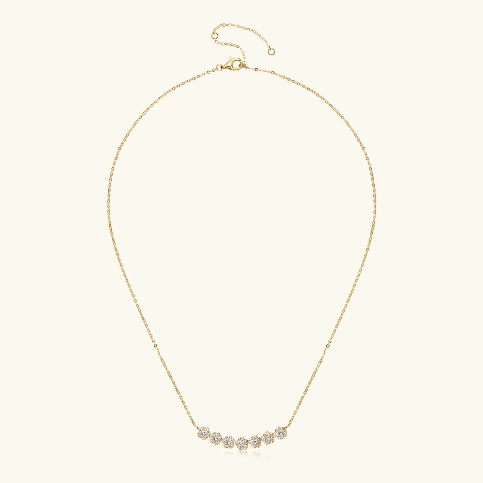 Moissanite Diamond Necklaces for Women, Dainty 14k Gold/925 Sterling Silver Choker Necklace Gold Plated Jewelry Trendy Gift