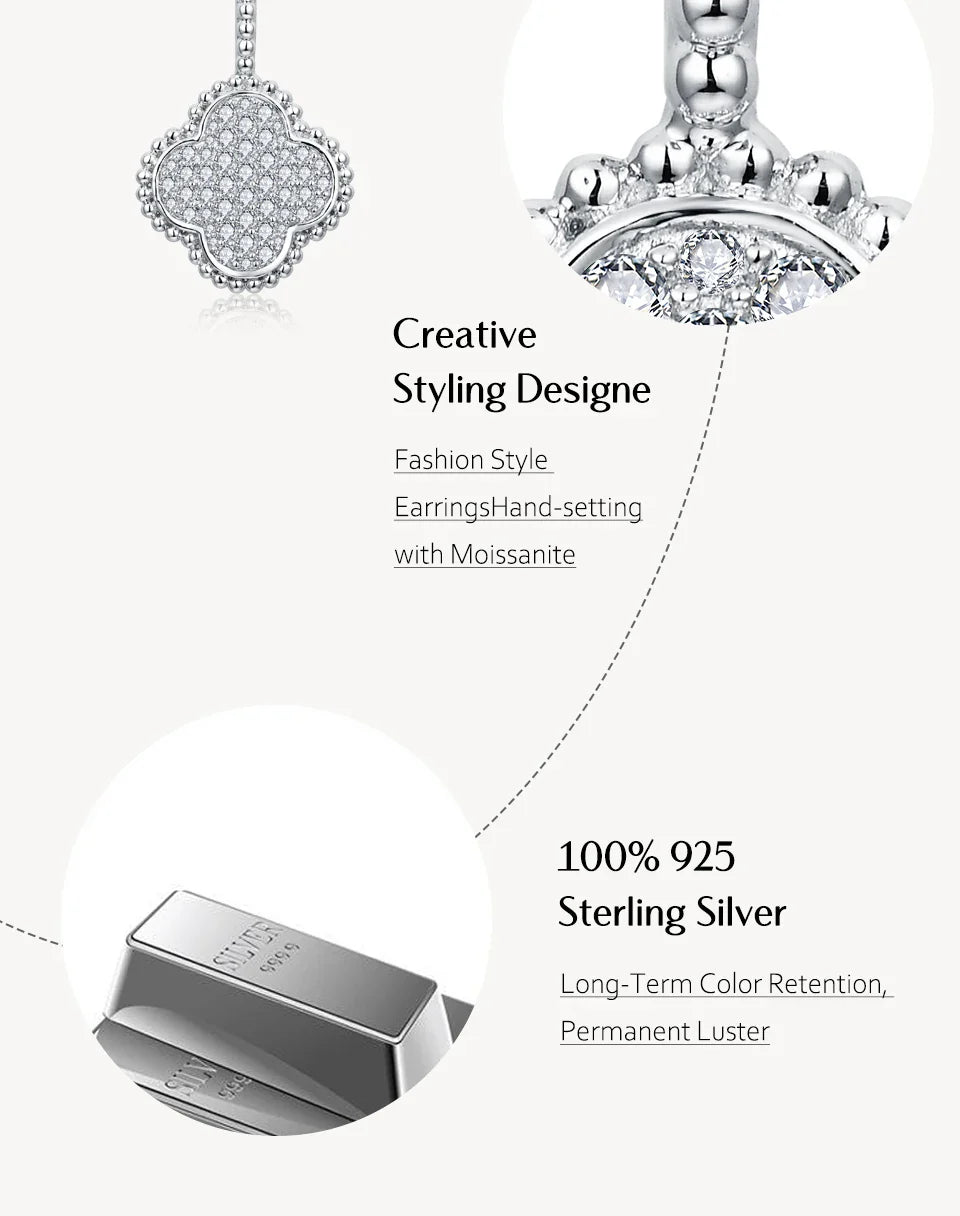 Full Round Moissanite Necklace for Women D Color S925 Sterling Silver Sparkling Pendent Engagement Wedding Party Gift