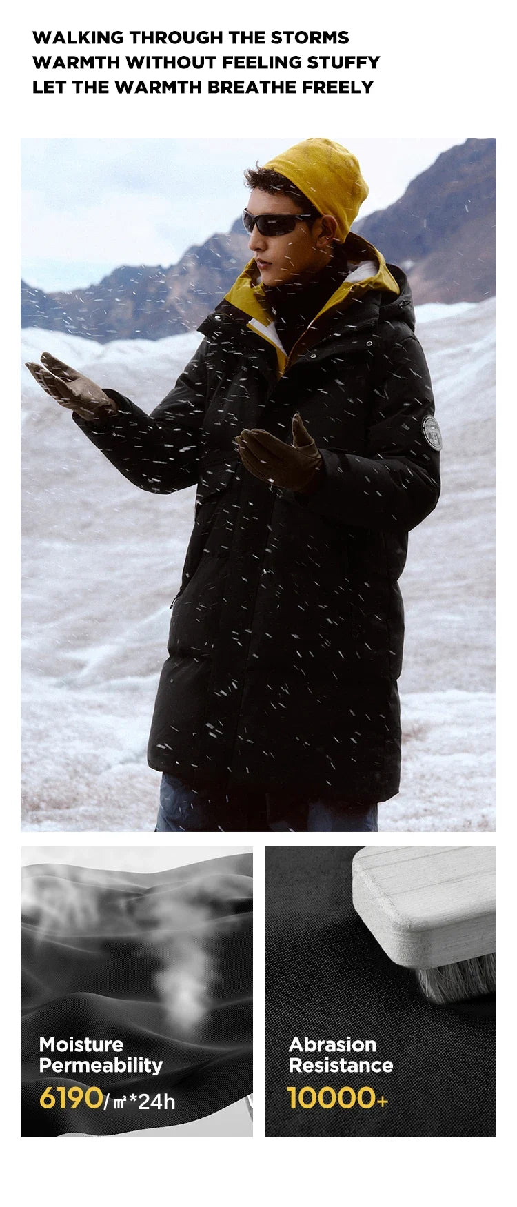 Down Jacket Men Long Length 2026 New Winter Outerwear Waterproof and Warm Outdoor Travel Outerwear