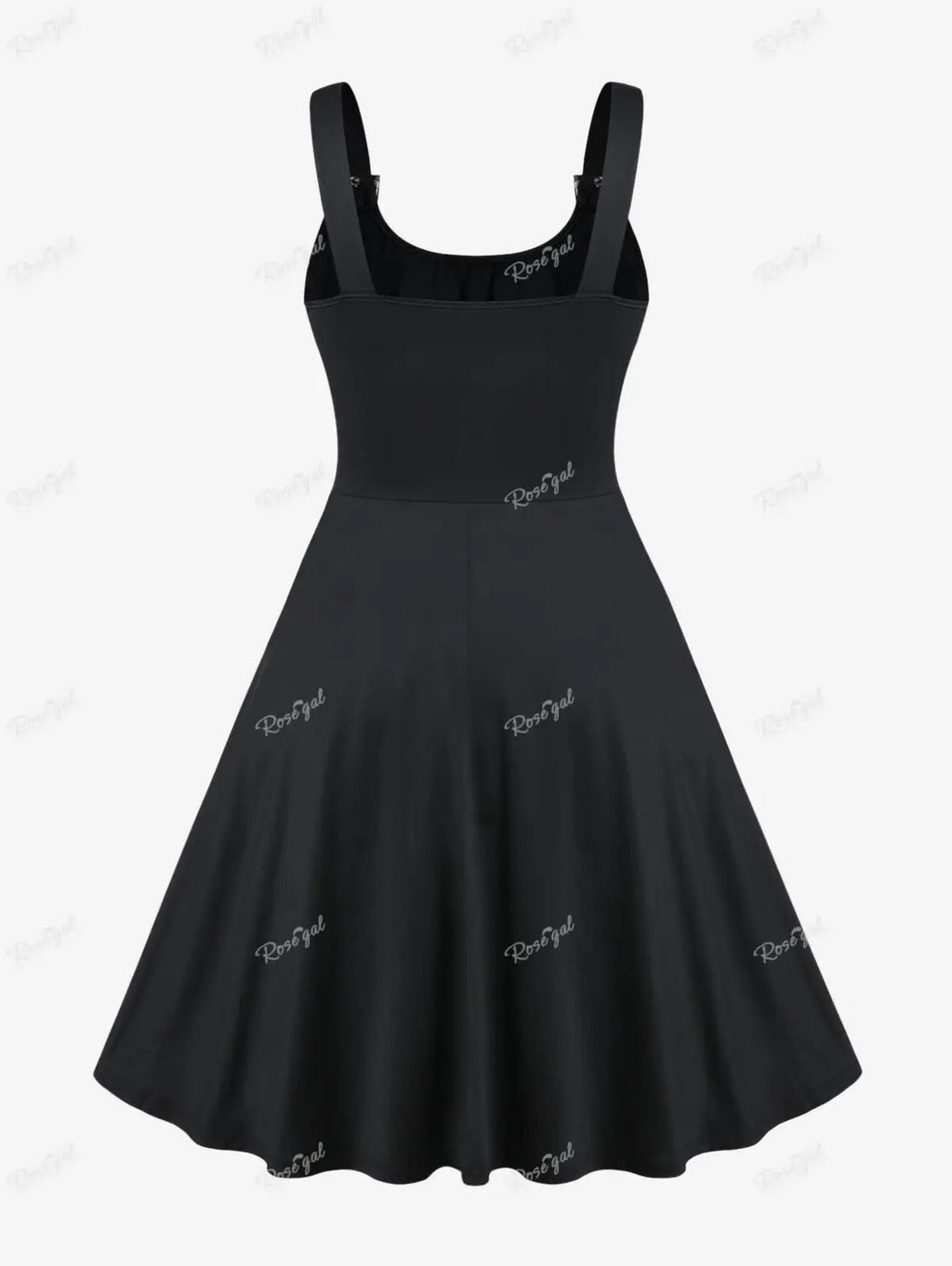 Plus Size Gothic Buckled Lace Up Midi Dress High Waist Sweetheart Neck Asymmetrical Half Zip Sleeveless Party Punk Dress