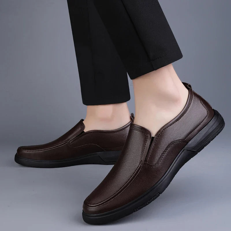 Genuine Leather Men Loafers Handmade Mens Casual Shoes Business Dress Flats Breathable Moccasins Luxury Brand Man Driving Shoes