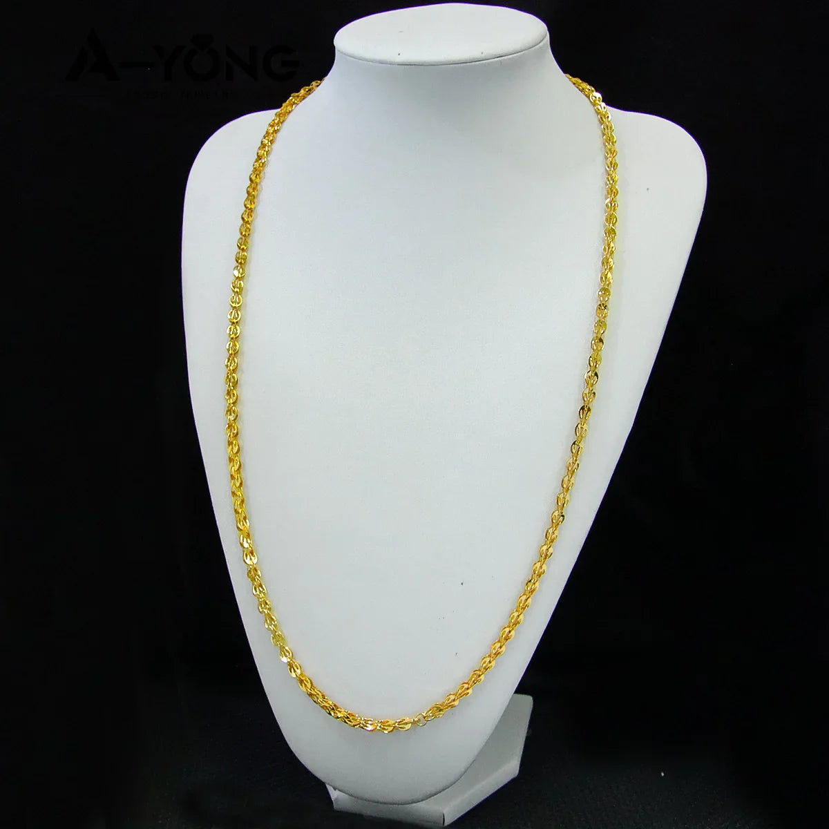 Luxury Arabic Long Necklace 21k Gold Plated 80cm 160cm Italian Vintage Chains Dubai Muslim Women Wedding Party Jewelry Gifts