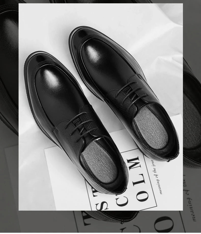 Spring Summer Hallow Dress Shoes for Men Solid Color Fashion Business Casual Shoes Male British Lace Designer Leather Shoe Man