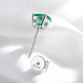 18k Plated 1CT 2CT Oval Cut Lab-grown Colombian Emerald Stud Earrings for Women Moissanite Earring S925 Sterling Silver