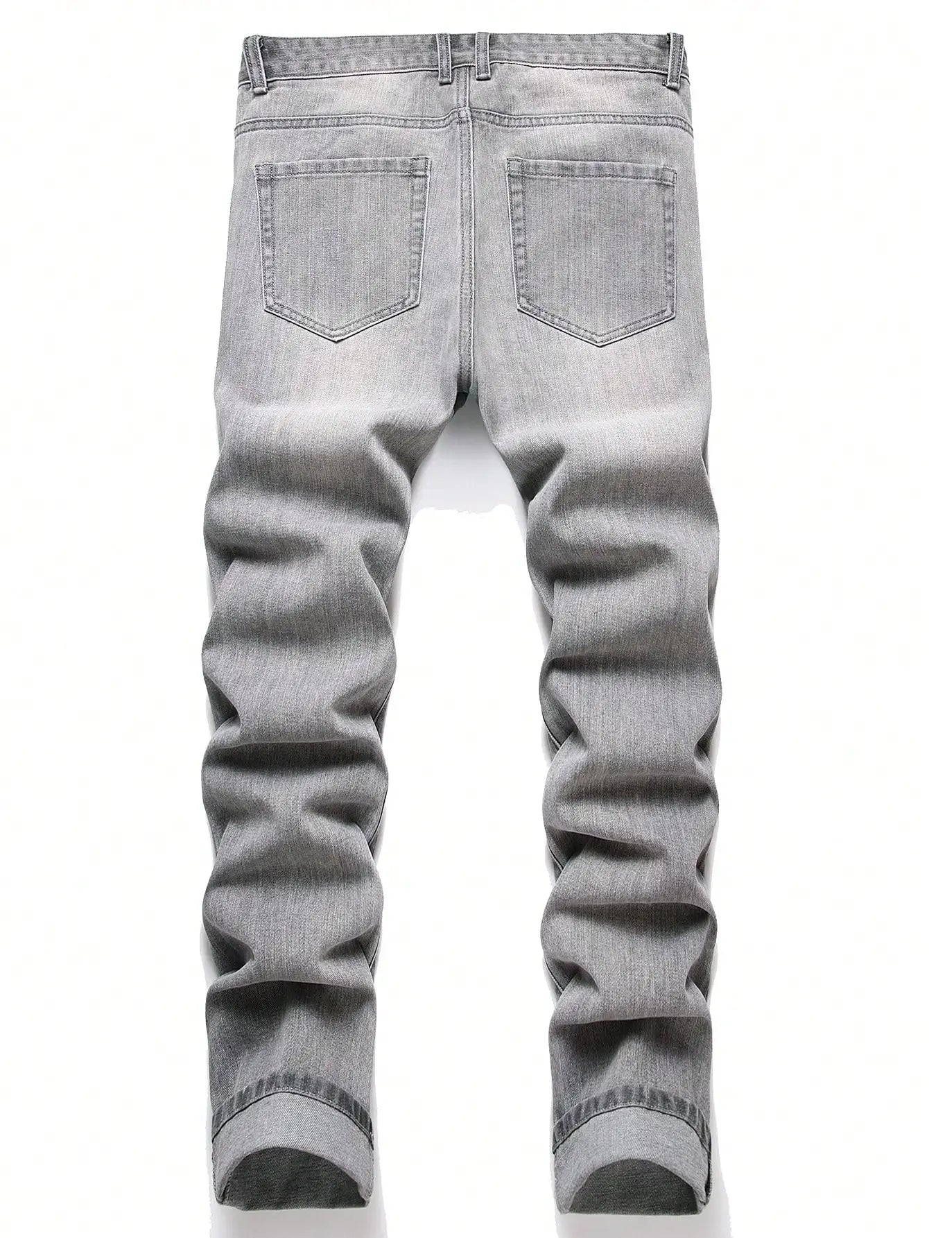 1pc Men's Slim Denim Pants, New Trend Party Street Style, Pocket Jeans, Suitable for Daily Wear for Couples in All Seasons