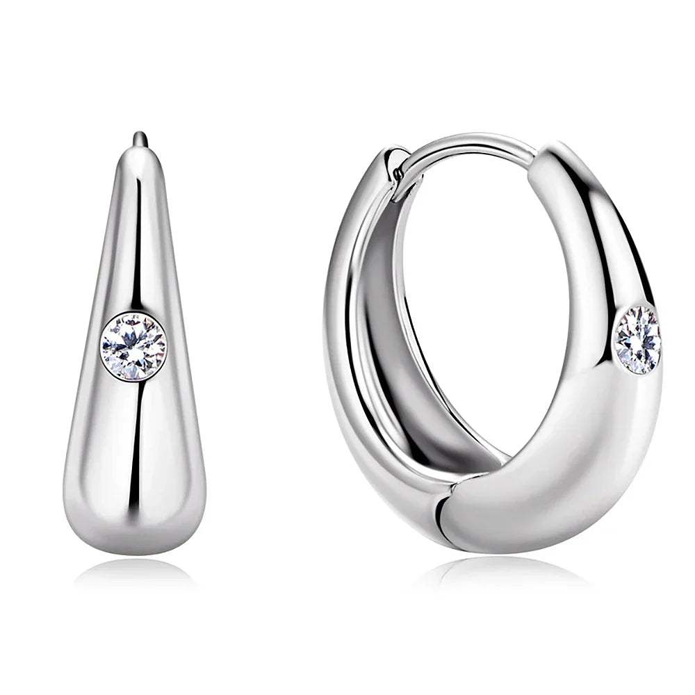 Exquisite Moissanite Diamond Hoop Earrings for Women 100% S925 Sterling Silver Plated 18k Yellow Gold Huggie Earring Wholesale