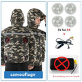 New Casual Loose Cooling Electric Fan Air Conditioning Suit Men Construction Site Outdoor Work Suit With 4 Fans Cooling Coat