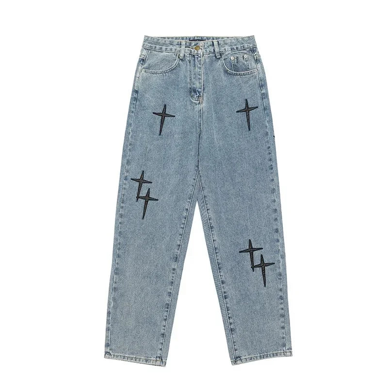 Wide Leg Cargo Pants men Streetwear Baggy mens Jeans