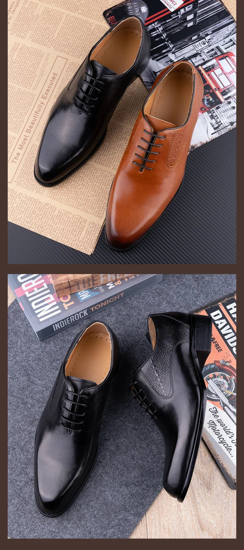 High Quality Handmade Oxford Casual Business Work Shoes Formal Men Shoes Fashion Dress Genuine Leather Lace Up Comfortable Shoe