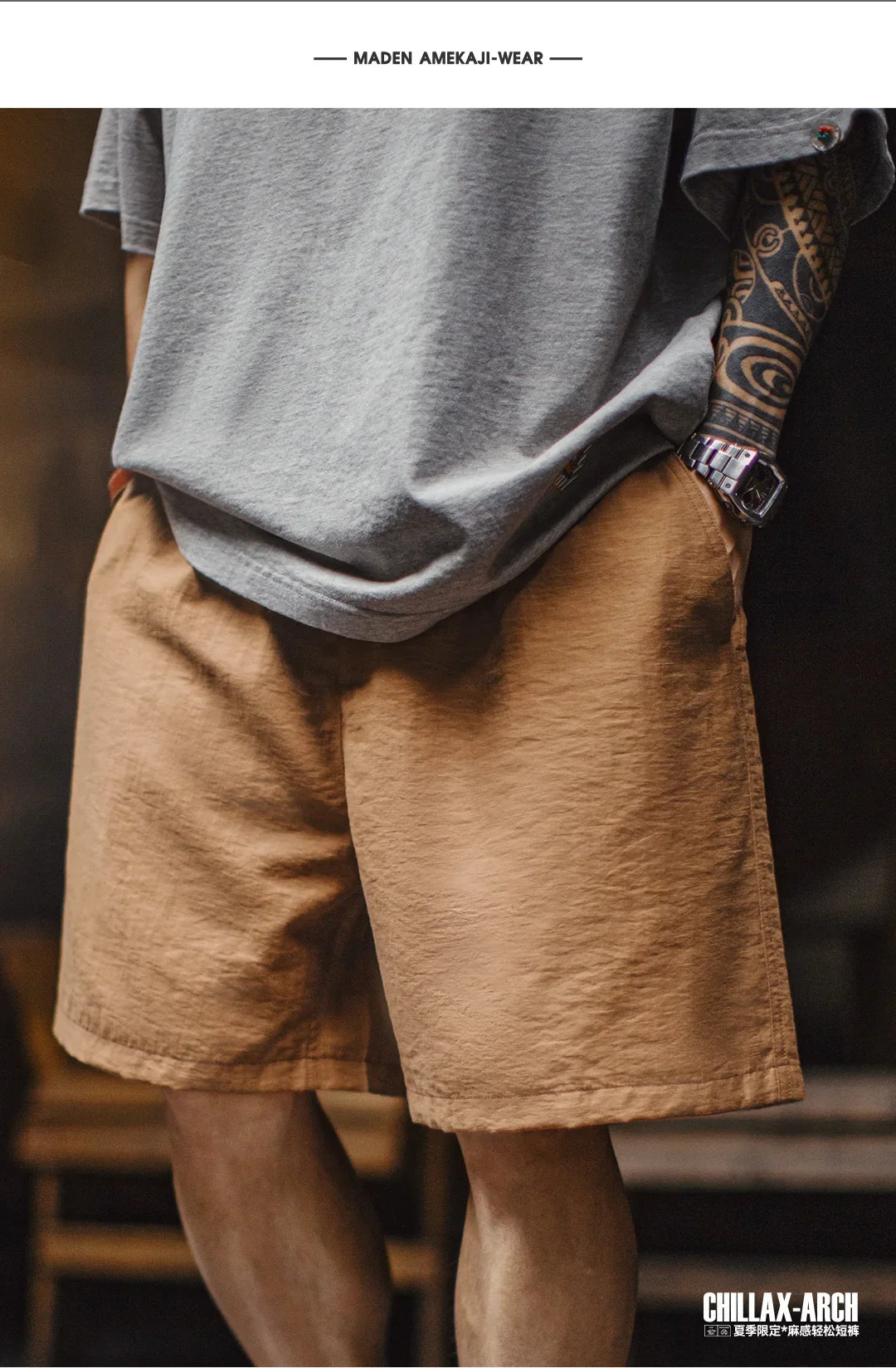 Men's Lyocell Linen Look Shorts Straight Leg Elastic Waist Lightweight Breathable Old Money Casual Summer Male Pants