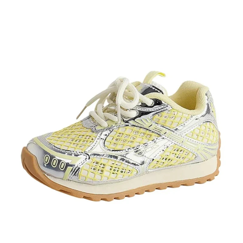 2025 Summer Boys Girl Sports Running Shoes Baby Toddler Kid Breathable Orbit Metallic Sneaker Children Casual Fashion Tenis Shoe
