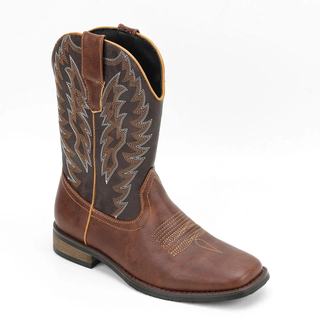 Men's Desert Cowboy Boots Stylish Phoenix Embroidered Western Boots
