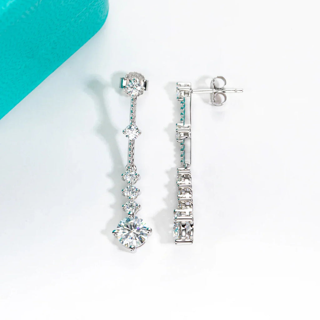 2.8cttw Moissanite Drop Earrings 925 Sterling Silver D Color Lab Created Diamond Dangle Earrings For Women Jewelry