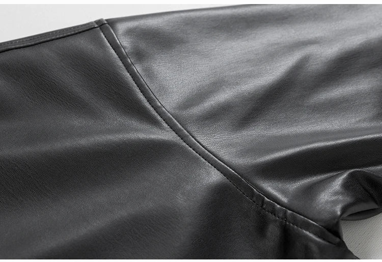 Spring Autumn Cool Luxury Short Black Soft Light Pu Leather Jacket Men Zipper Casual Mens Jackets and Coats Fashion