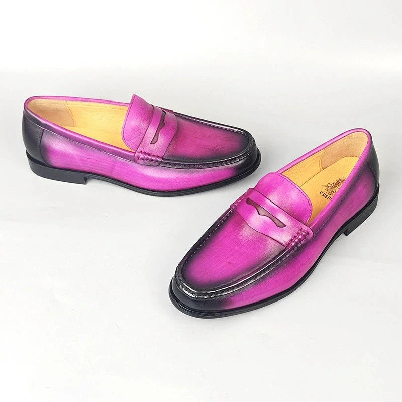 Classic Men Penny Loafers Genuine Leather Slip On Casual Formal Dress Shoes Mens Wedding Party Office Moccasins Shoes