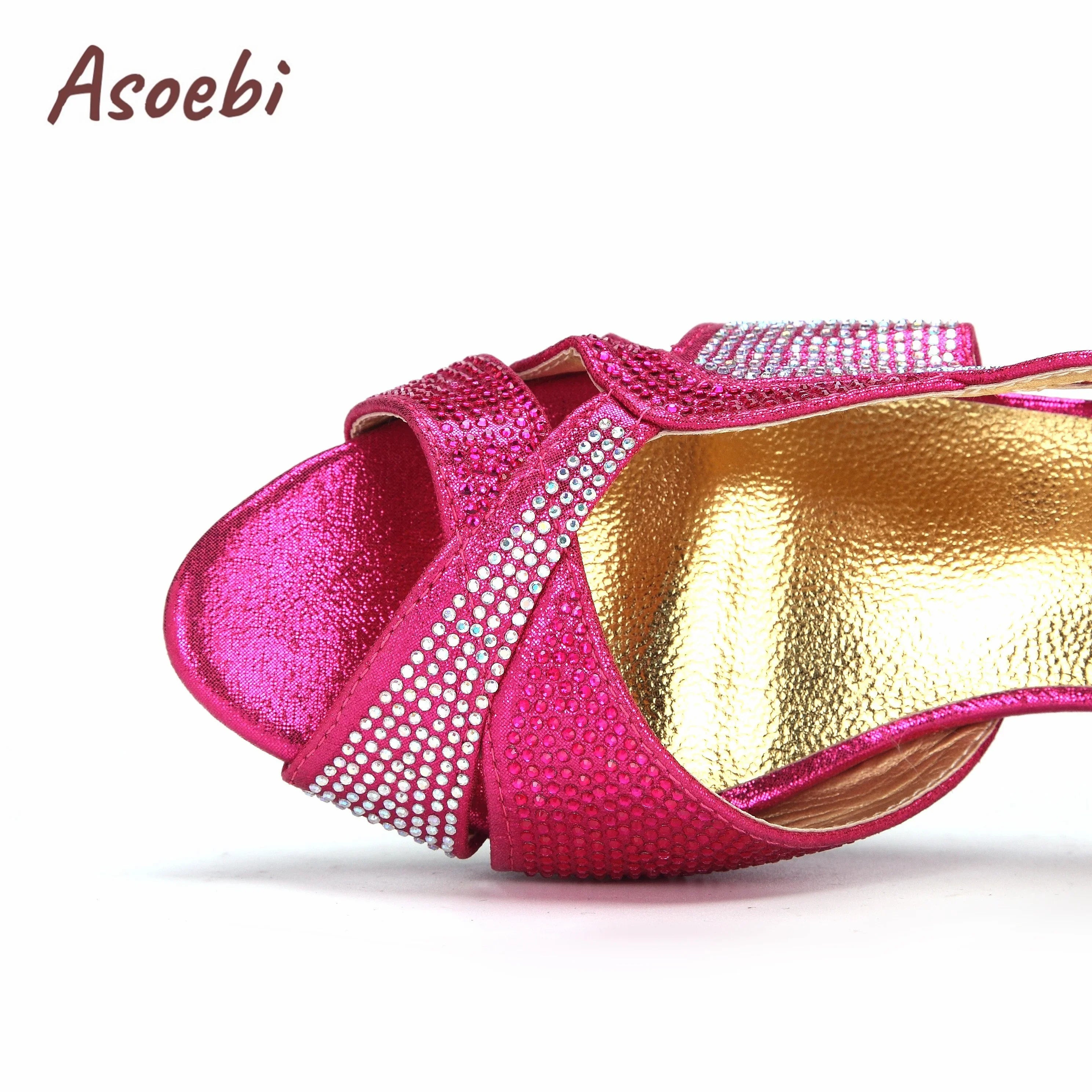 Purple Color Peep Toe Ladies Shoes Matching Bag Set