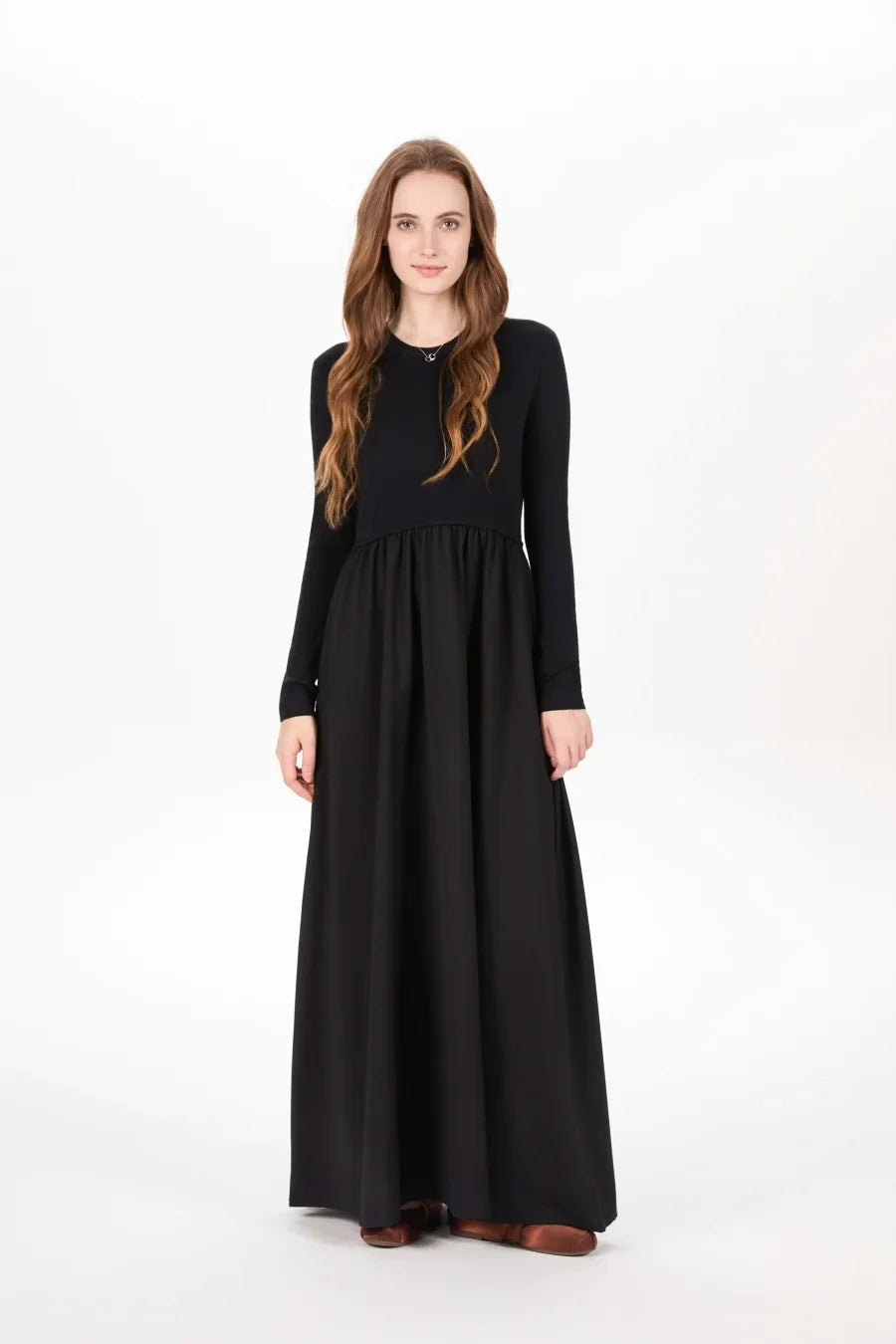 AW25 stripe knitting cardigan + sleeveless patch dress maxi matching set for woman clothing