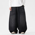 Men'S Plus Size Jeans Japanese Retro Hong Kong Style Jeans Loose Casual Wide Leg Pants Casual Pants Hip-Hop Pants