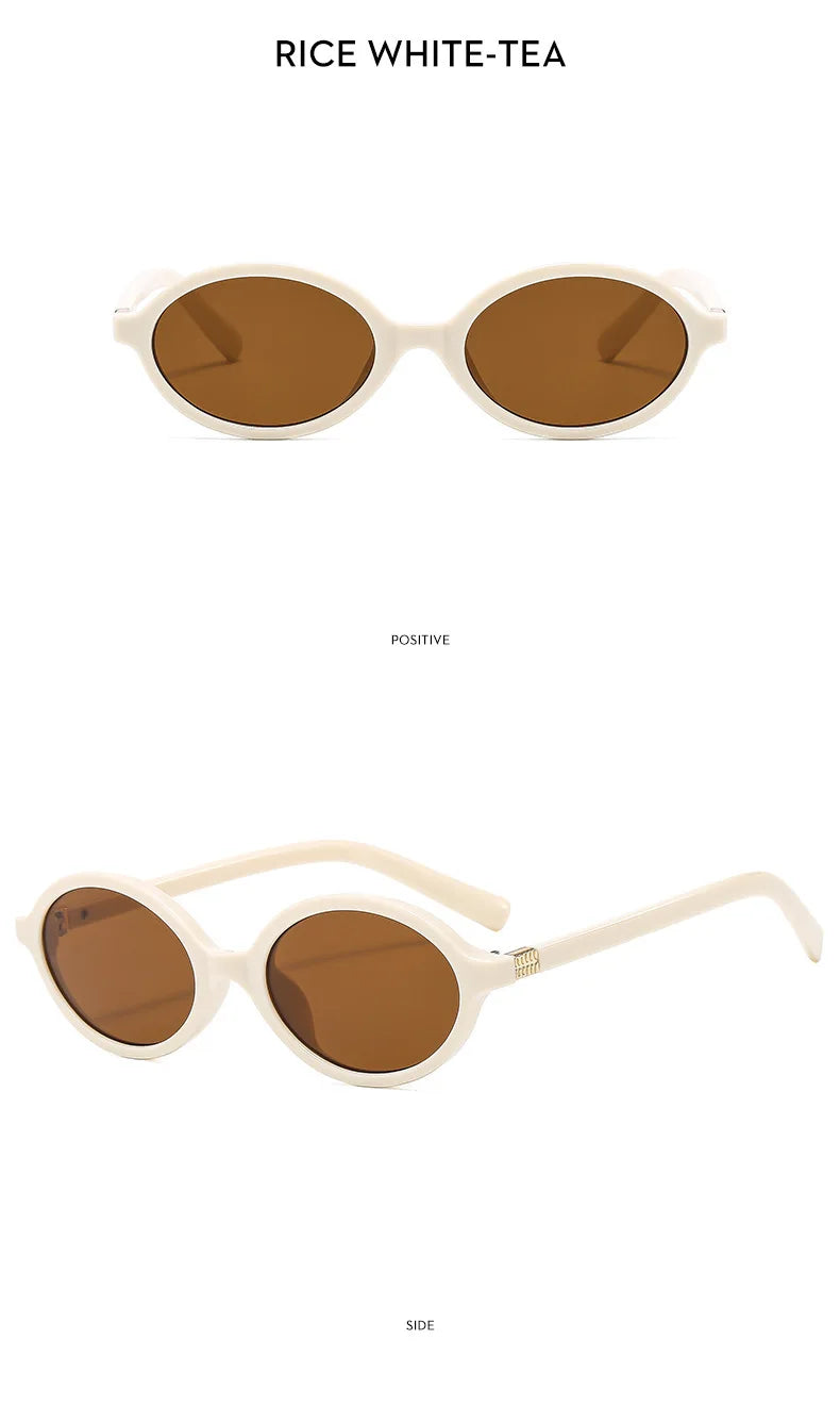 New Oval sunglasses For women Fashion Brand Black Small Frame Sun Glasses Female Retro Clear Lenses Eyewear Lady Trendy UV400