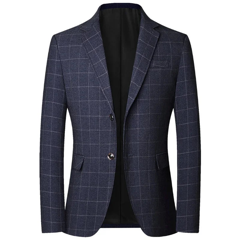 Brand Midlife Mans Blazers 2026 New Spring Autumn Plaid Design Casual Suit Men Classics Comfortable Suit Jacket Men