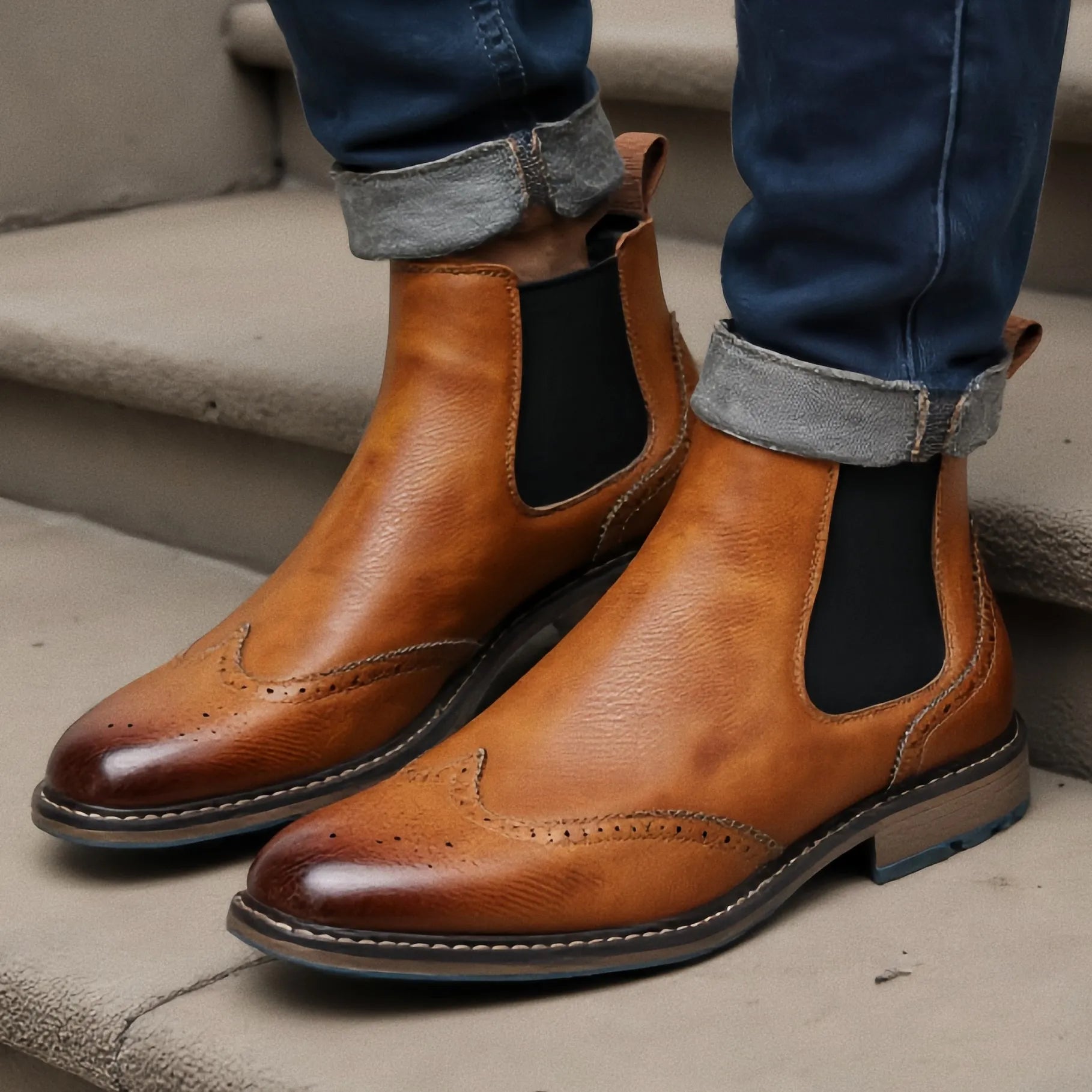 Brogue Chelsea Men Boots