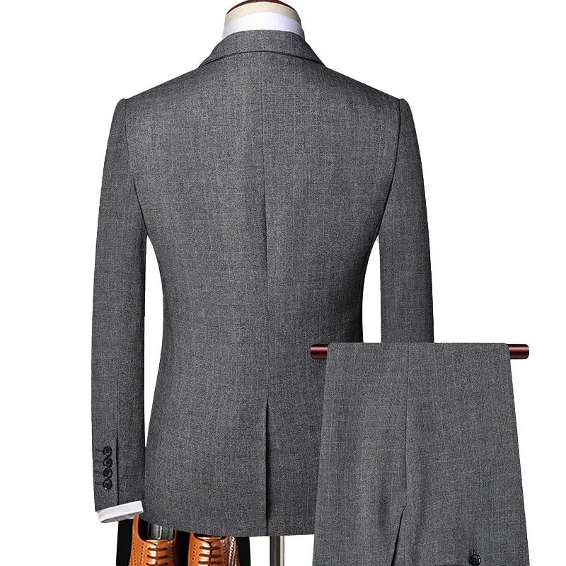 S-6XL Jacket Vest Pants Casual Plaid Retro Business Men's Suit 3Pcs or 2Pcs Set Groom Wedding Dress Blazer Waistcoat Trousers
