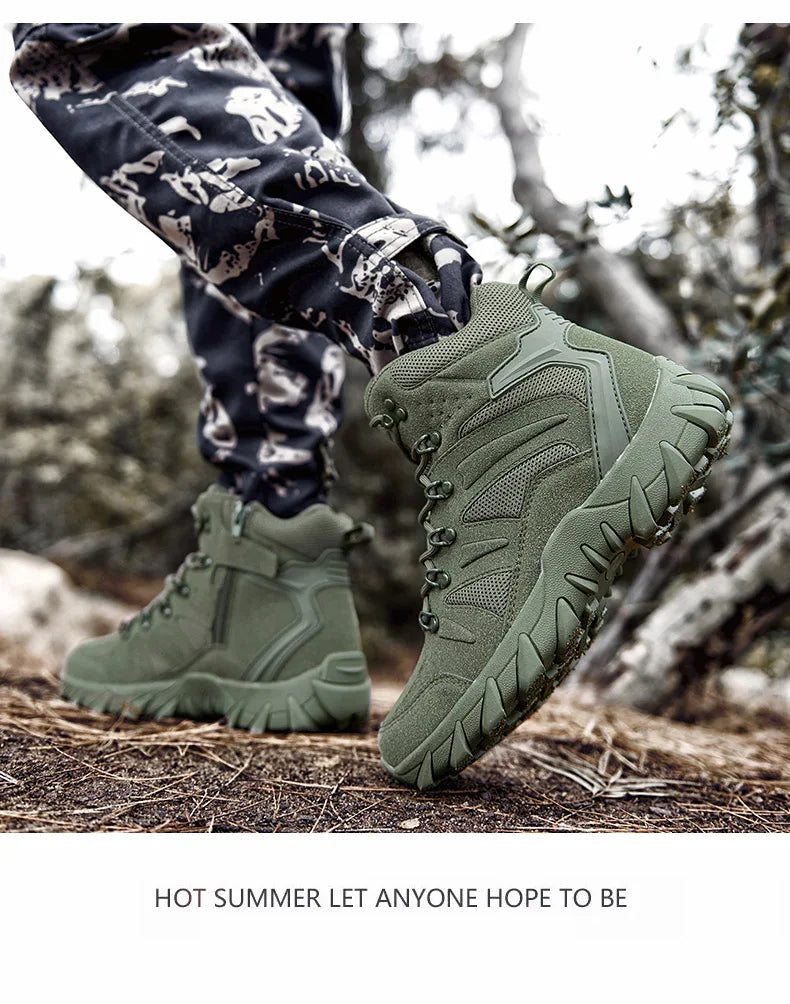 Combat Training Boots Male Outdoors Camping Anti-wear Rapid Response Hiking Shoes Fishing Hunting Sneakers