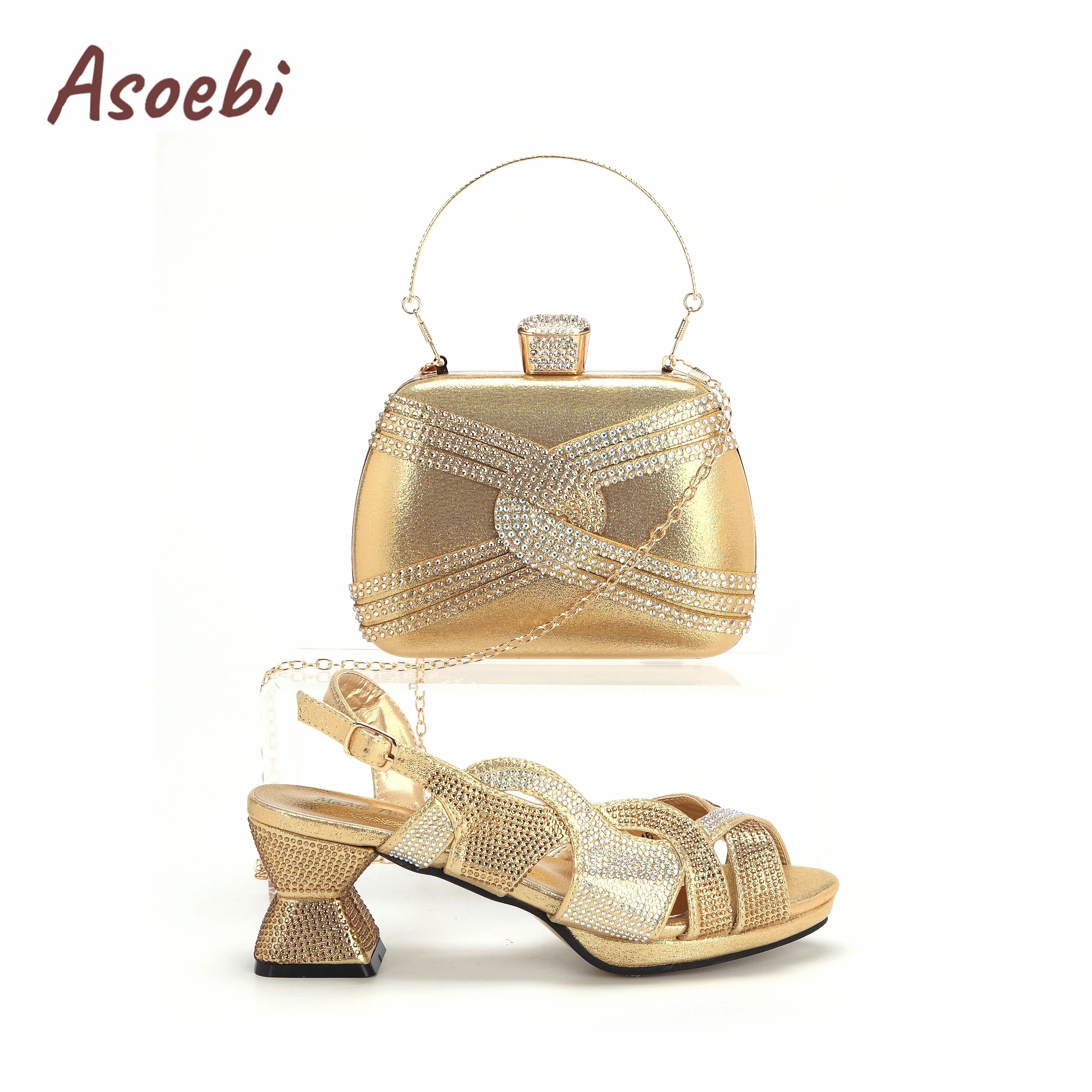 Purple Color Peep Toe Ladies Shoes Matching Bag Set