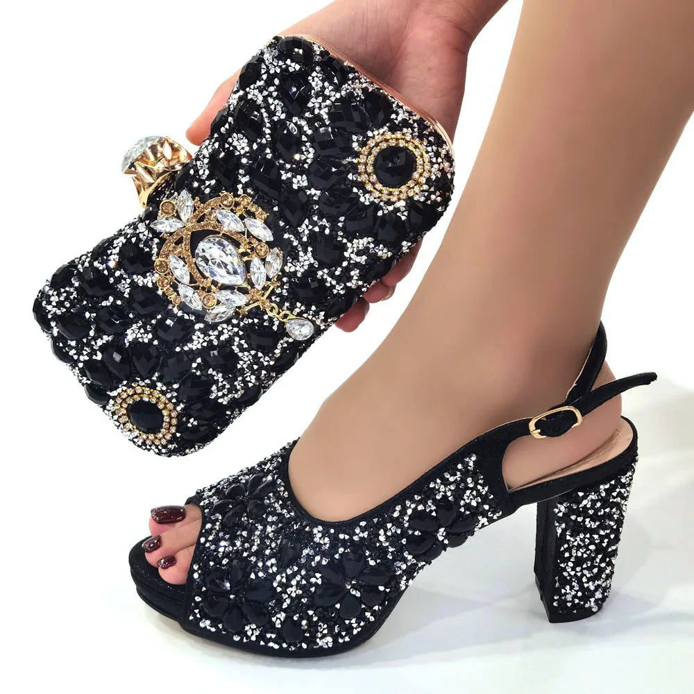 Women Shoes and Bags To Match Set Italy Party Pumps