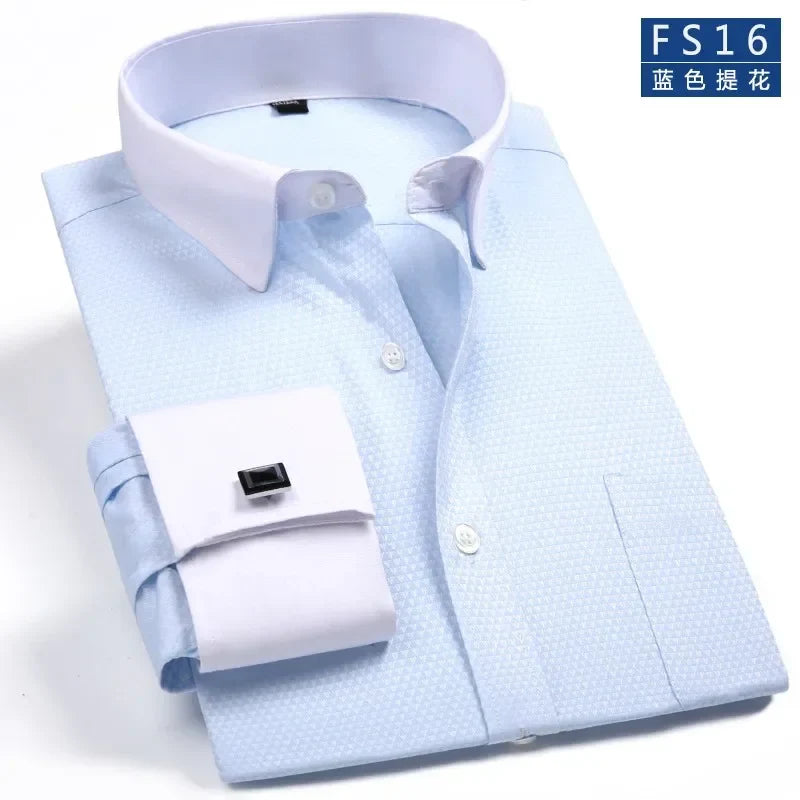 Men's Business Dress Long Sleeve Shirt