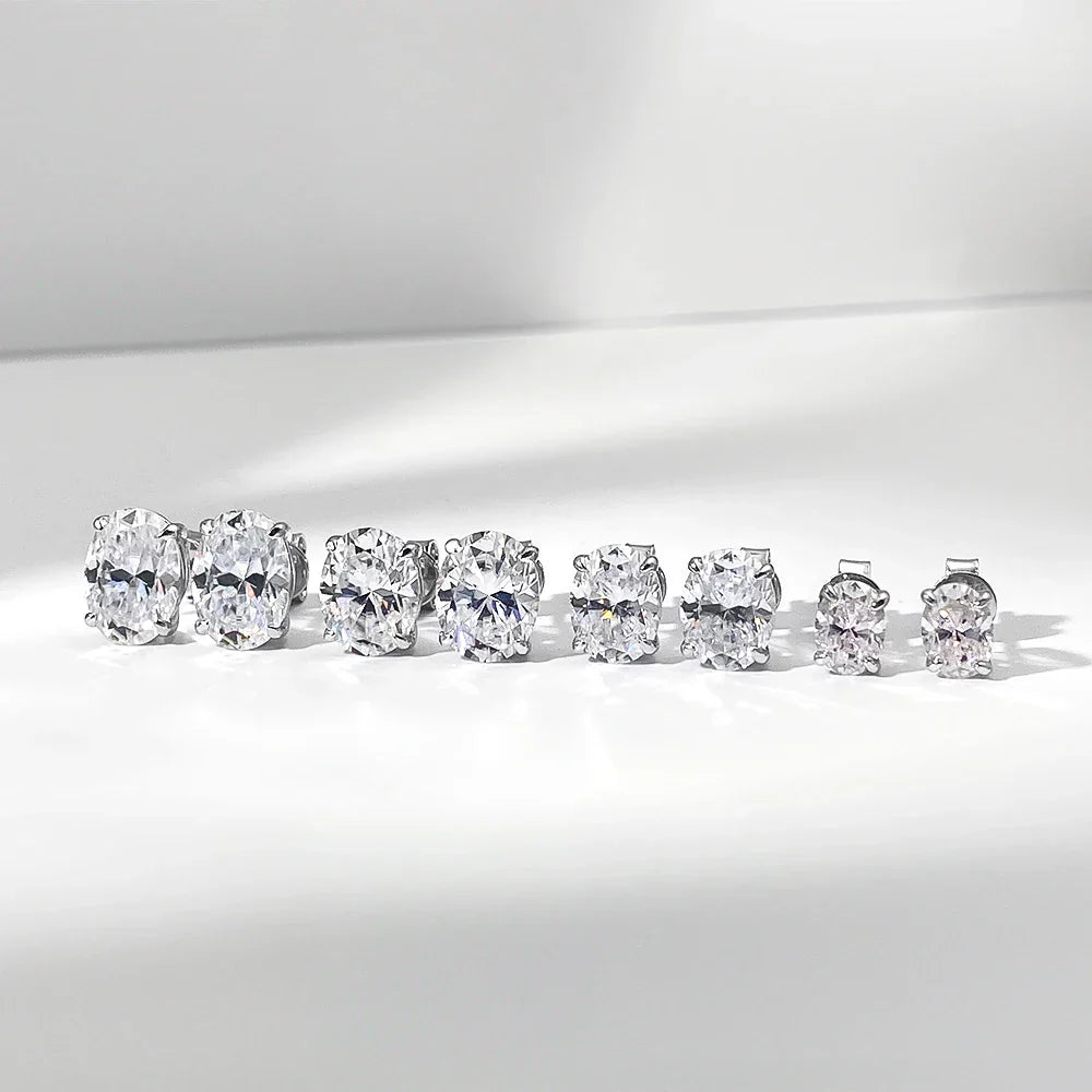 1ct-4ct Real Moissanite Earrings S925 Sterling Silver Earrings For Women Wedding Engagement Party Jewelry
