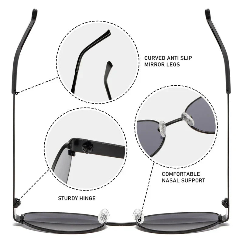 Luxury Small Oval Sunglasses Men Women Brand Design Metal Round Sun Glasses Classic Reto Casual Driving Shades
