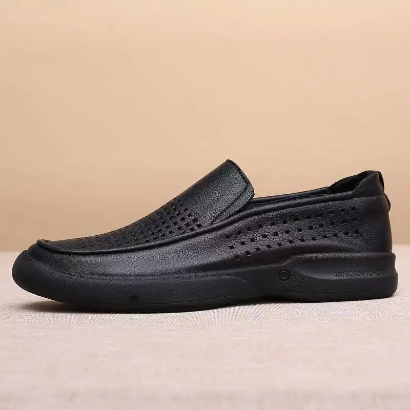 Leather Men Formal Shoes Luxury Brand 2026 Men's Loafers Dress Moccasins Breathable Slip on Black Driving Shoes Plus Size 37-48